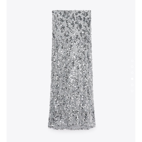 Zara SEQUIN MIDI SKIRT - Picture 3 of 5